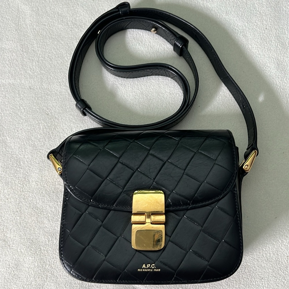 A.P.C. Quilted Black Shoulder Bag